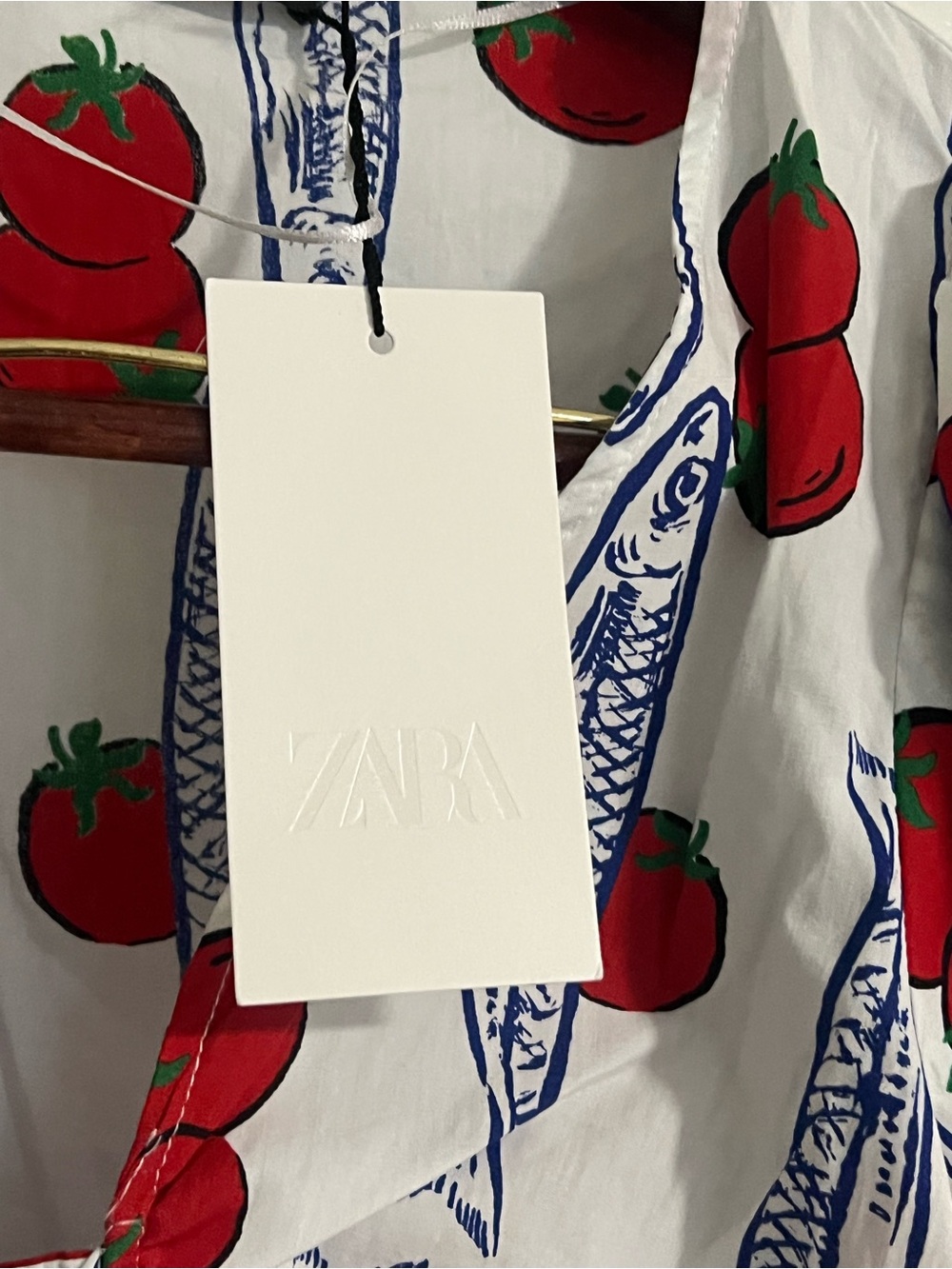 Zara Printed Shirt with Bows - blue/ white - Picture 7 of 8